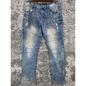 Southpole Blue Jeans Mens 32 X 30 Skinny (FITS 32 X 29) Grunge Faded Distressed